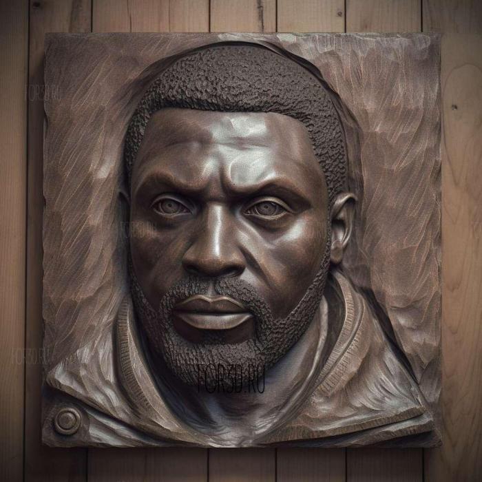 Idris Elba 2 stl model for CNC